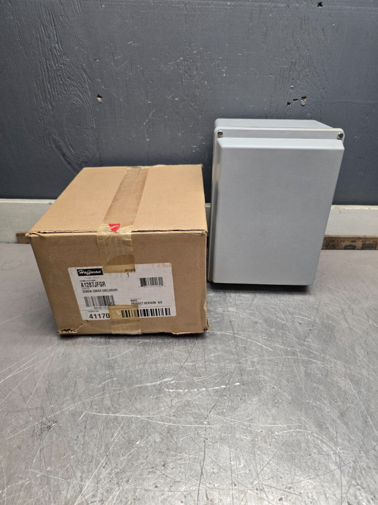 HOFFMAN A1287JFGR SCREW COVER ENCLOSURE, 12"X8"X7", NEW IN BOX! MAKE OFFER!