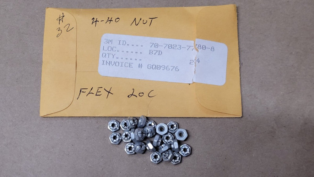 Lot Of 24 3M 70-7023-7780-8 Tape Machine Segmented Nuts #4-40