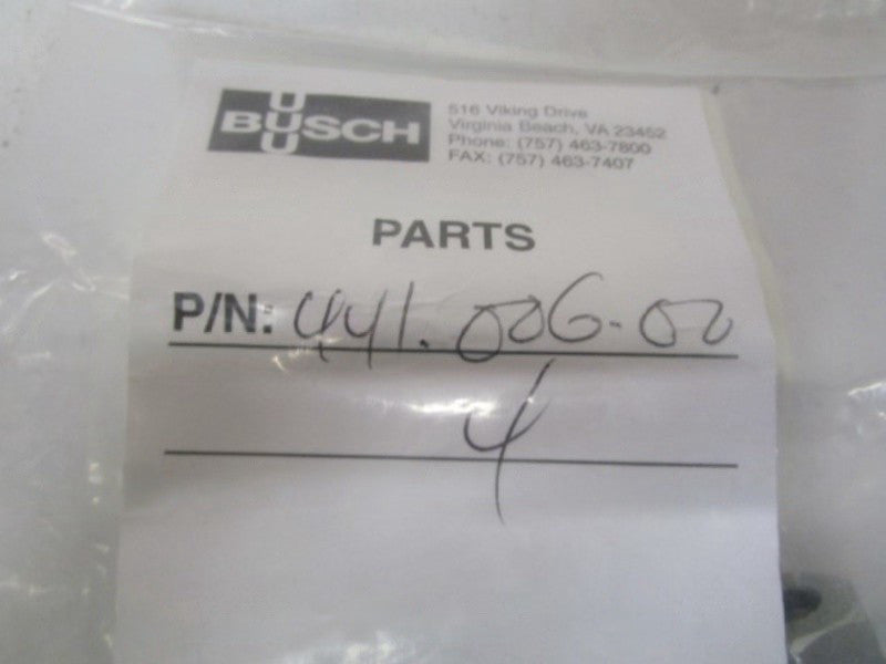 LOT OF 4 BUSCH FITTINGS 441.006.00 NSNP IN BAG