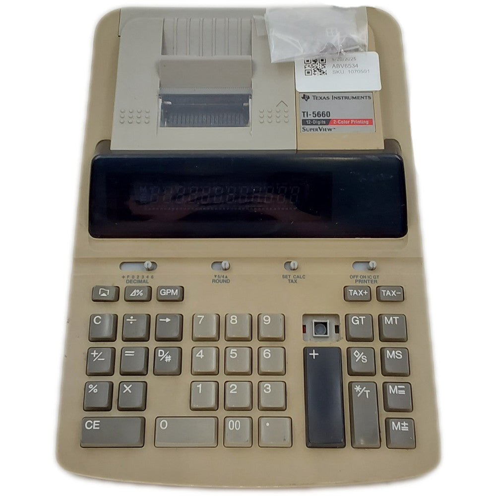 Texas Instruments TI-5660 superview 12 digit 2-color printing calculator
