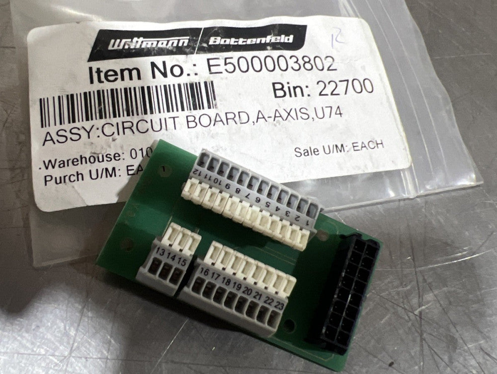 Wittmann Battenfield E500003802 A-Axis U74 Circuit Board (120723-0) Nos Surplus