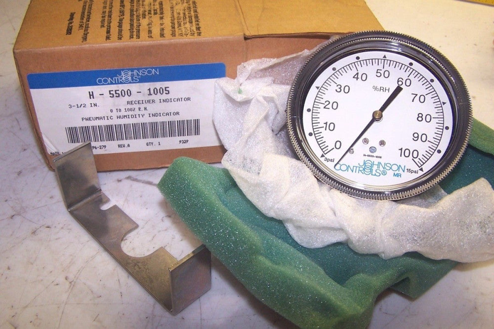 NEW JOHNSON CONTROLS H-5500-1005 3.5" RECEIVER INDICATOR GAUGE 0-100% R.H.