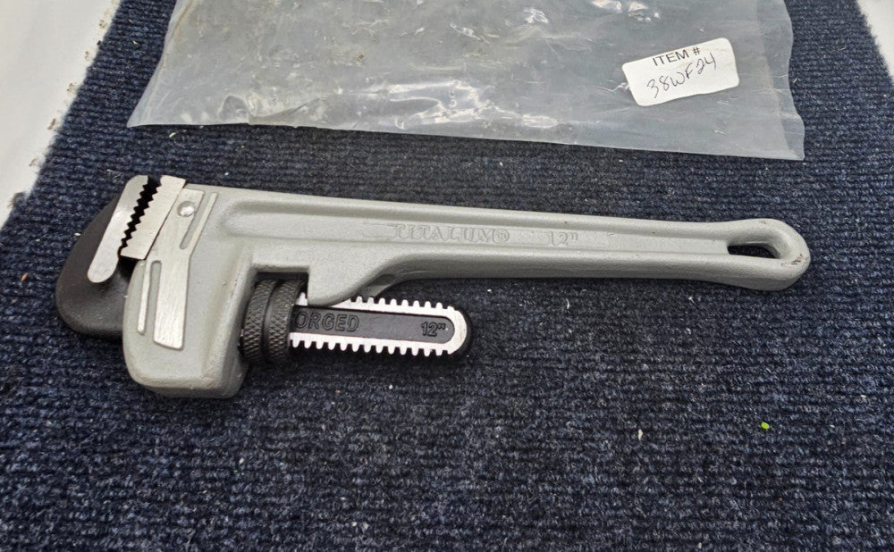 PROTO 812A Titalum 12" Aluminum Pipe Wrench, 90 degree Head Angle, Steel Jaw