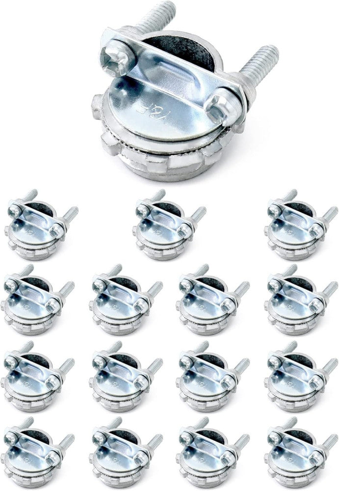 QWORK Cable Connector, 16 Pieces 1/2" Clamp Type 1/2 Inch, 16 Pcs 