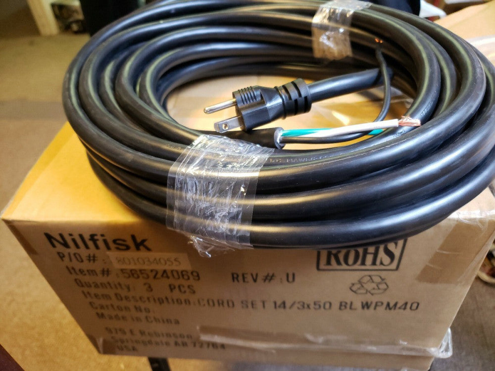 GENUINE NILFISK ADVANCE CORD SET 14/3X50 BLWPM40, 56524069