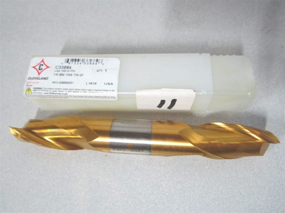 Cleveland (C33684) 7/8" x 1-9/16" x 7/8" x 6-1/8" OAL 2Fl HSS RH Square End Mill