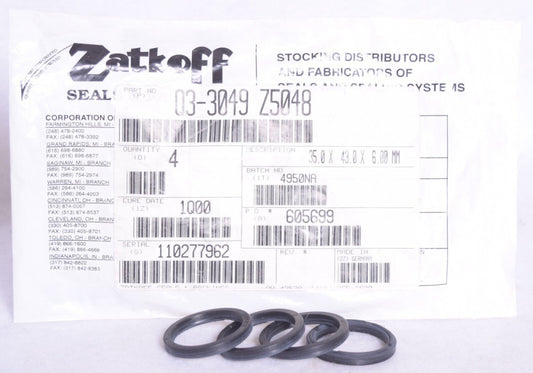 4 Count Zatkoff Oil Seals Q3-3049 Z5048 35.0 mm X 43.0 mm X 6.00 mm MMROD U-Cup