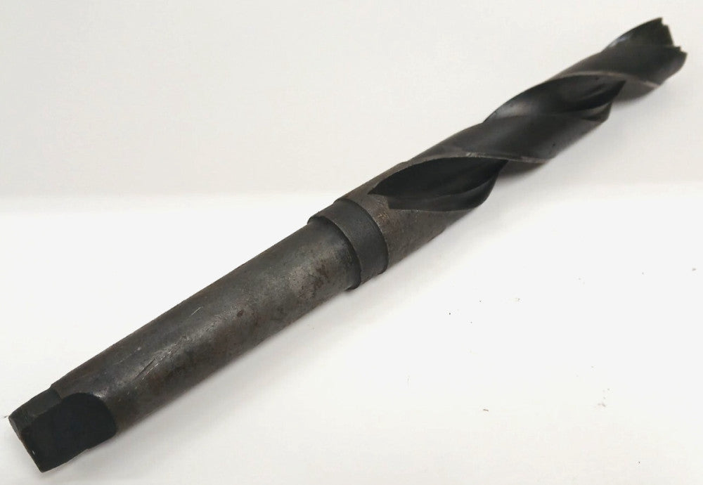 1-1/8 MORSE TAPER SHANK DRILL BIT MT3 HIGH SPEED 2 FLUTES OAL 11-3/4 IN.