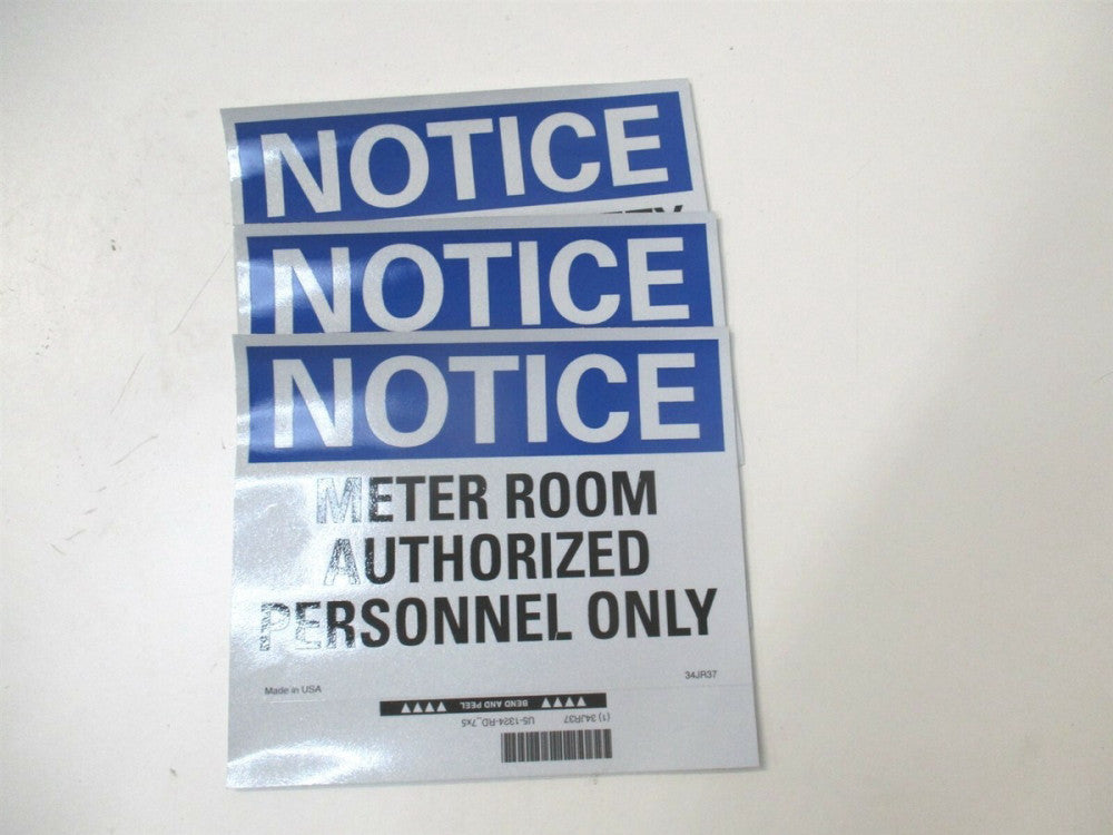 Lyle (U5-1324-RD_7X5) 5" x 7" Authorized Personnel Notice Sign - Lot of 3