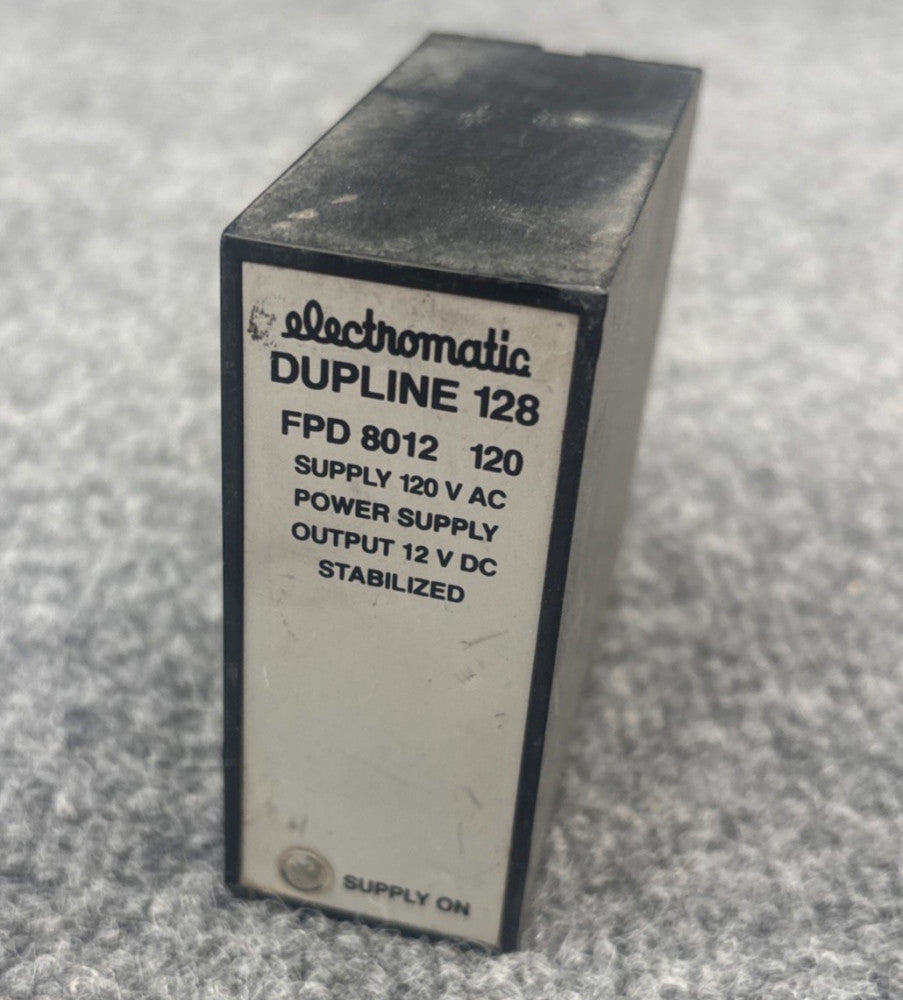Electromatic Dupline 128 FPD 8012 120 120VAC Power Supply Output 12vdc Used