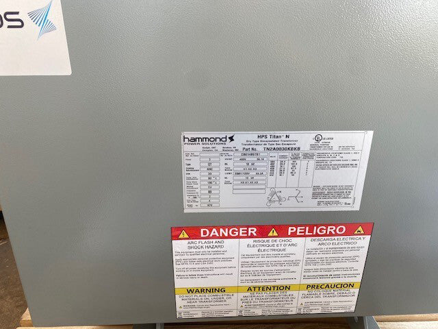 Hammond Power Solutions TN2A0030KBKB Transformer, Encapsulated, 3 Phase, 30kVA,