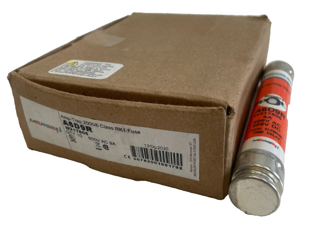 NEW MERSEN A6D9R CLASS RK1 FUSES 9AMP 600V LOT OF 9