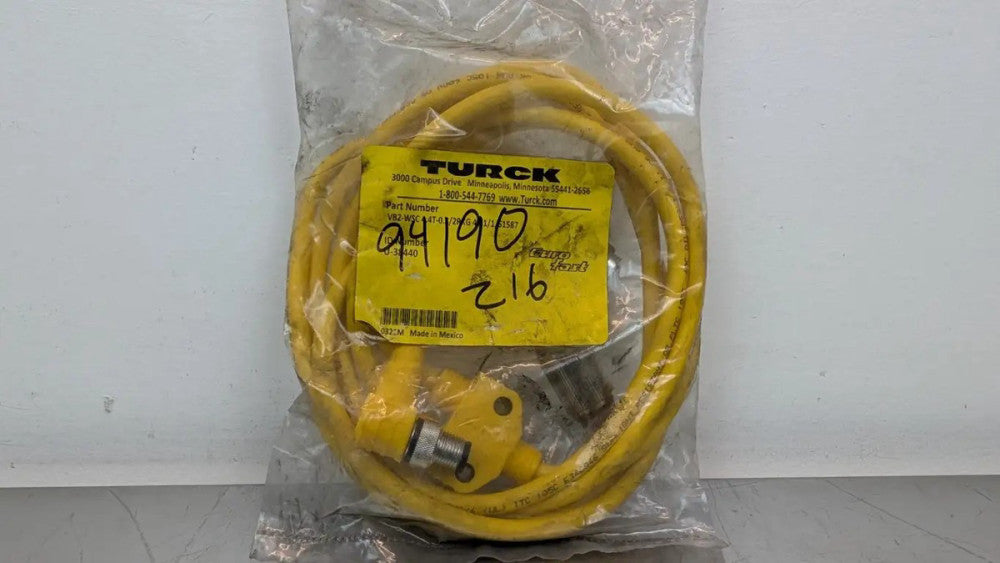 Turck VB2-WSC 4.4T-0.3/2RKG 4T-1/1/S1587 Daisy Chain Cordset U-38440 M12 Male 4-