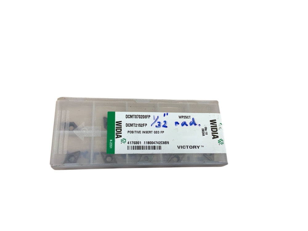 WIDIA DCMT2152FP DCMT070208FP New Carbide Inserts 3769357 Grade KCU10 10pcs