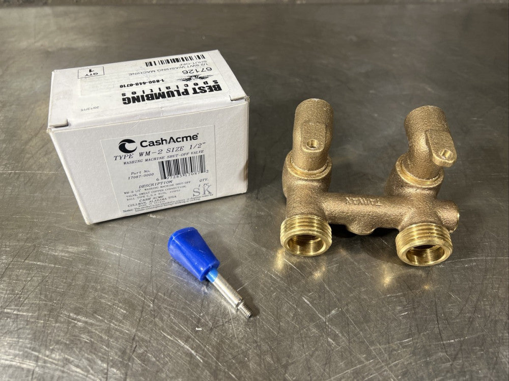 Cash Acme 17087 Washing Machine Shut-Of  Valve Type WM-2 Size 1/2" Nos Surplus