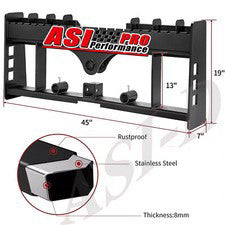 4000lb Skid Steer Pallet Fork Frame Receiver Hitch & Spear Sleeves for Kubota