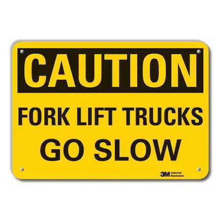 Lyle Lcu3-0294-Ra_14X10 Caution Sign,10 In H,Aluminum, 10 In H, 14 In W,