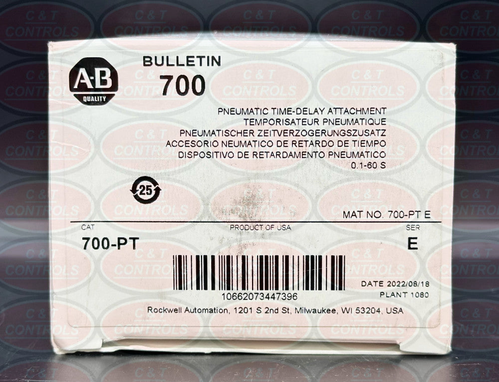 Allen Bradley 700-PT Pneumatic Time Delay .1-60 Seconds New In Box USA Stock