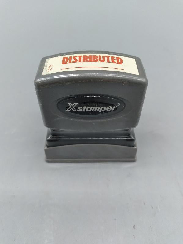 NEW  1342 Xstamper Pre-inked Shutter Stamp "Distributed" 