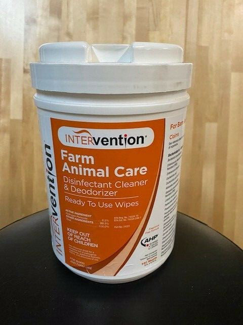 Intervention™ Ready-To-Use Farm Animal Care Wipes - 160 Count, Exp 05/2022 (NEW)