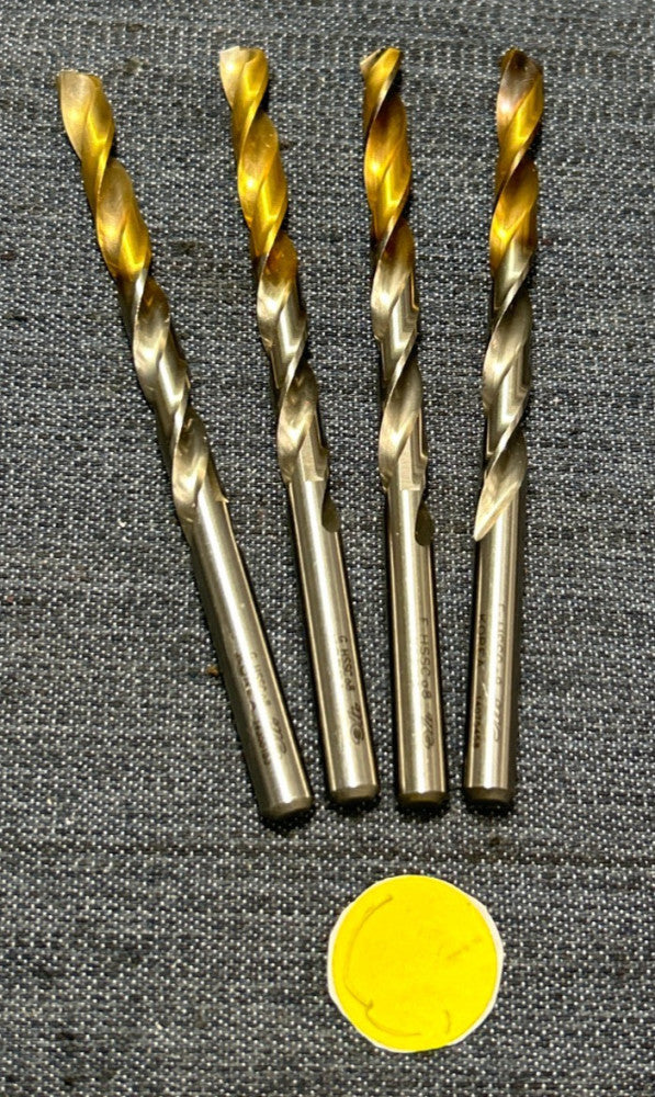 YG-1  2 FLUTE HSSC DRILL BIT ASSORTED LOT OF 4