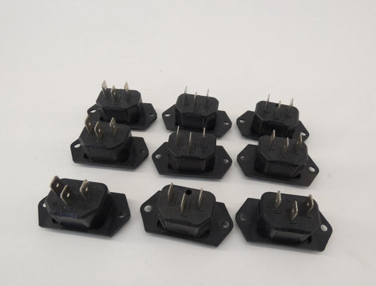 *Lot of 9* Entry Module Receptacle Black 15A 250V - NEW Surplus!