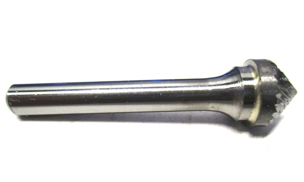 Easy Burs (11012) 1/2 x 1/4 x 1/4 x 2-1/8 SK-5 Double Cut 90° Cone Burr - 2 QTY