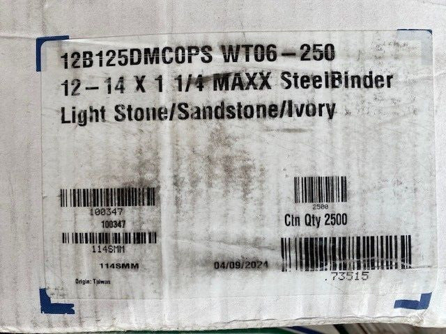 (2,500) #12 X 1-1/4" Maxx Steelbinder Self-Drilling Metal Roof Screw Light Stone