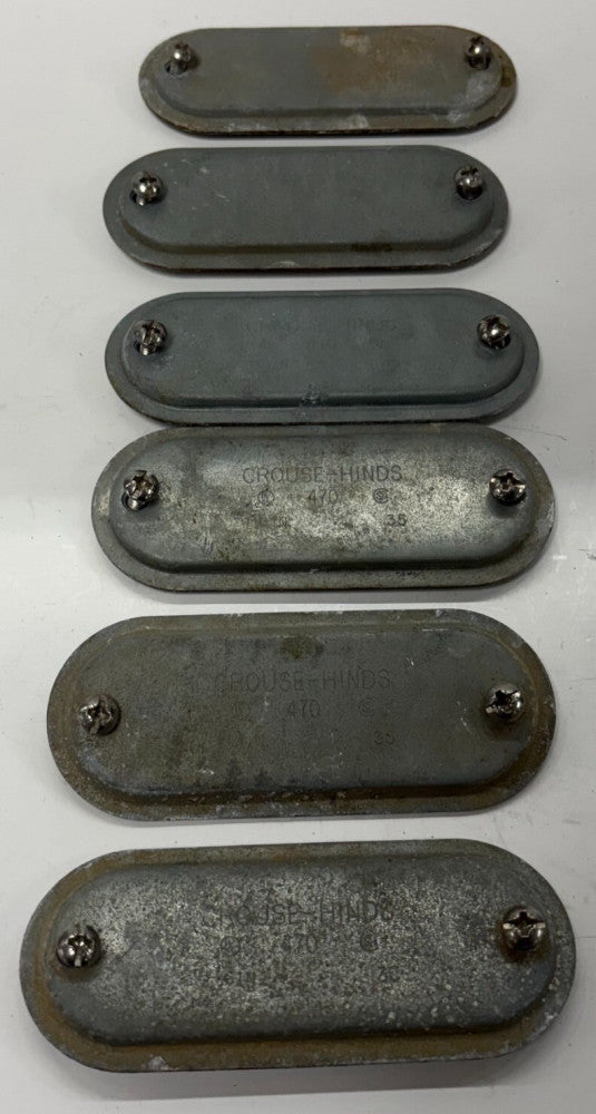 CROUSE-HINDS  CONDUIT BODY COVER LOT OF 6 FORM 7  SIZE 1-1/4" 470