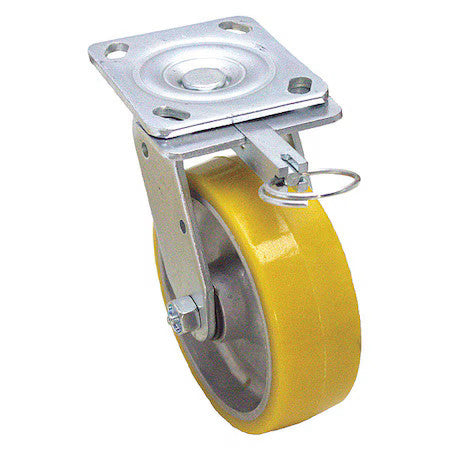 Zoro Select P21s-Ua040r-14-Dl Plate Caster,700 Lb. Load Rating,Swivel