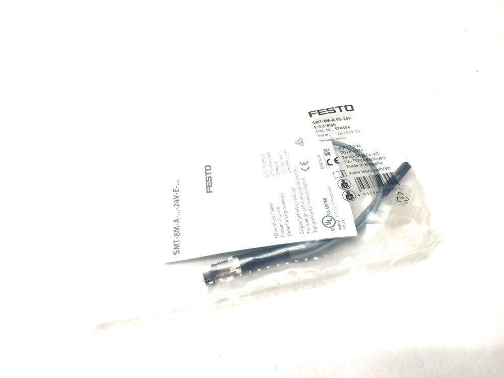 Festo SMT-8M-A-PS-24V-E-0,3-M8D Proximity Sensor M8 3-Pin PNP  574334