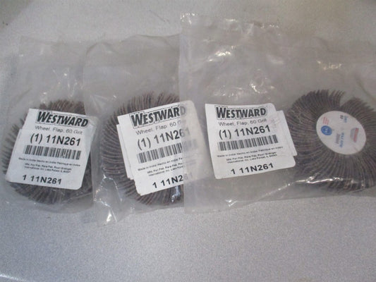 (11N261) 1/2" x 3" OAL 60 Grit Coarse Coated Mounted Flap Wheel - Lot of 3 