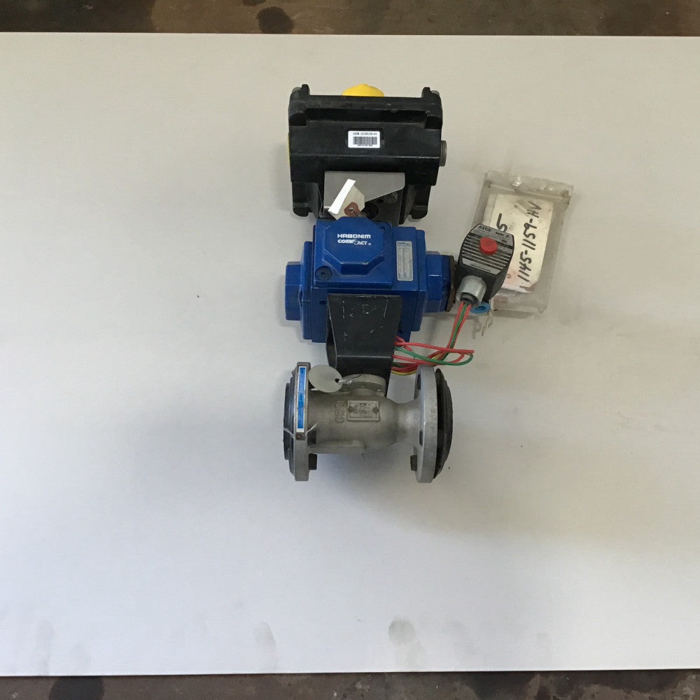 Habonim Compact H25 SR-2A2BR Full Port Pneumatic Ball Stainless Steel Valve 1"  