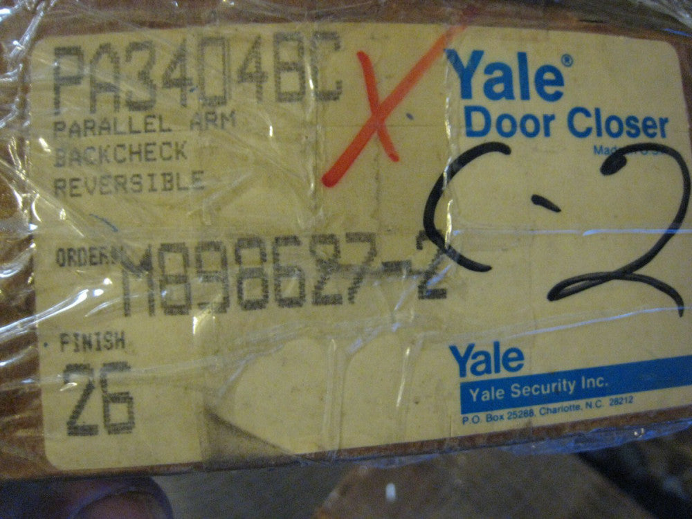 YALE PA3404 BC Vintage DOOR CLOSER BACKCHECK REVERSIBLE  US26D  CHROME FINISH