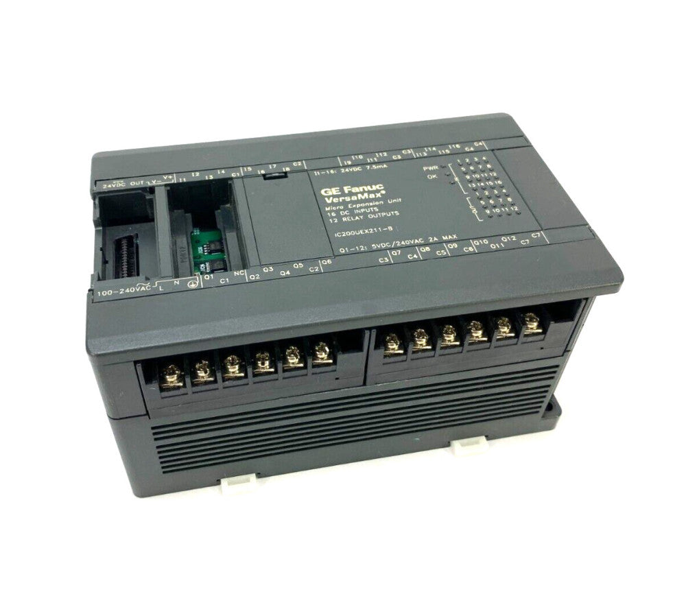 GE Fanuc IC200UEX211-B VersaMax Micro Expansion Unit 16-DC Input 12-Relay Output