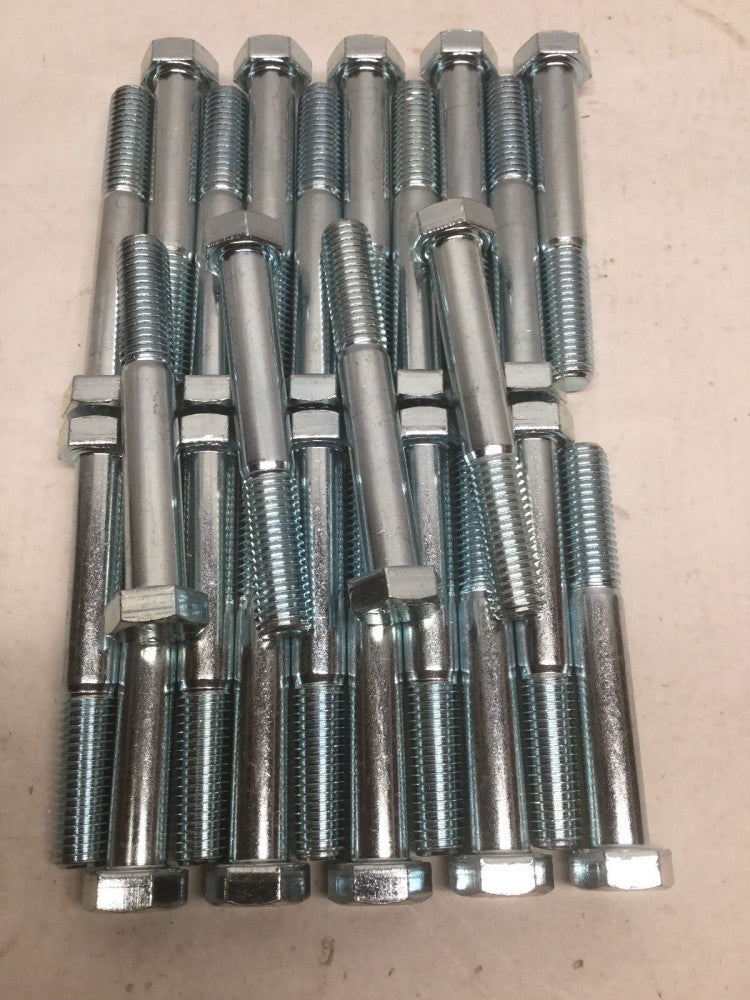 5/8"-11, Steel Hex Head Cap Screw, Grade 5, 4 1/2” Lenght Zinc Plated (24 Pack)