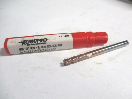 (12182209) 3/16 x 3/4 x 3/16" x 2-1/2" OAL Solid Carbide 3 Flute Square End Mill