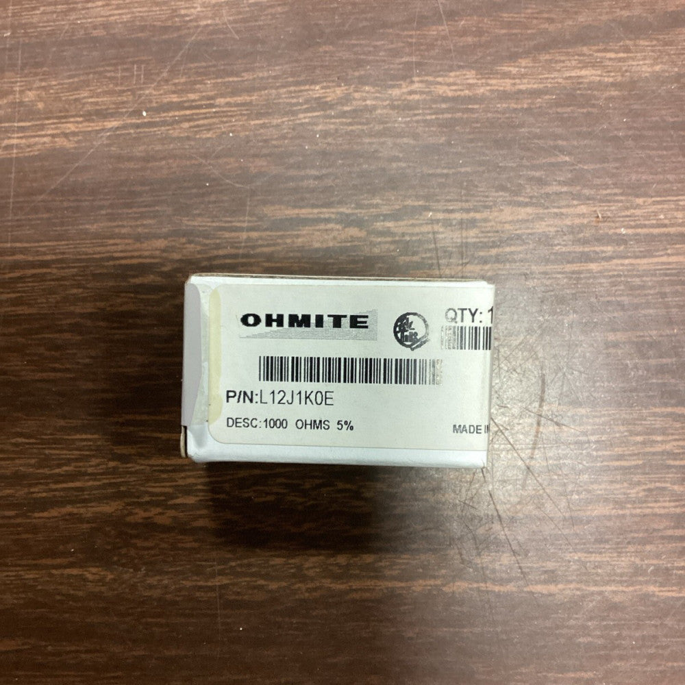 Ohmite L12J1K0E 5% Wirewound Vitreous Enamel Power Resistor