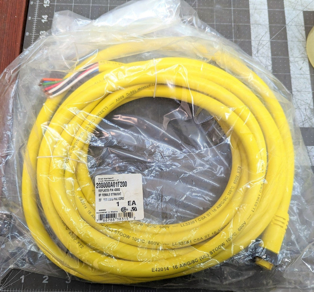 20 ft. 16AWG/8 ST00W 105˚ C 600V Mini-Change B-Size Cord Set (UL) [Z5FL]