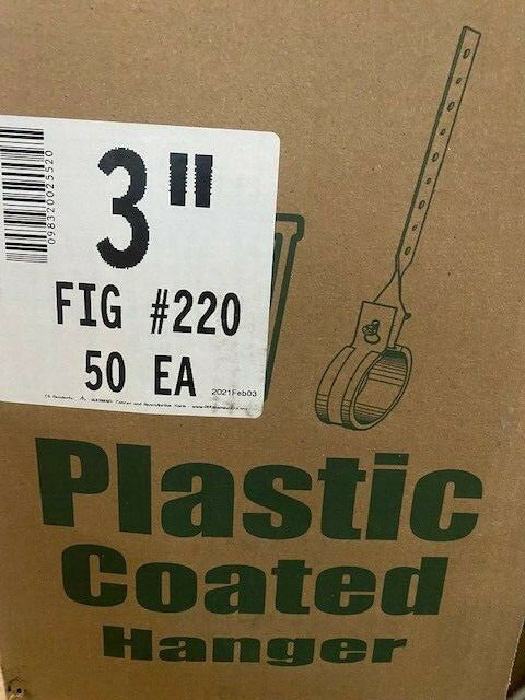 (Case of 50) Greenfield 3" PVC Coated DWV Hanger (NEW)
