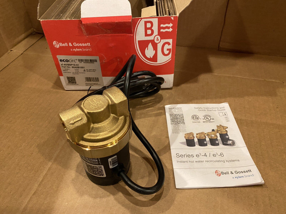 NEW BELL & GOSSET 60A0B1001 WATER CIRCULATING PUMP 150 PSI 120V 1/2 SWEAT