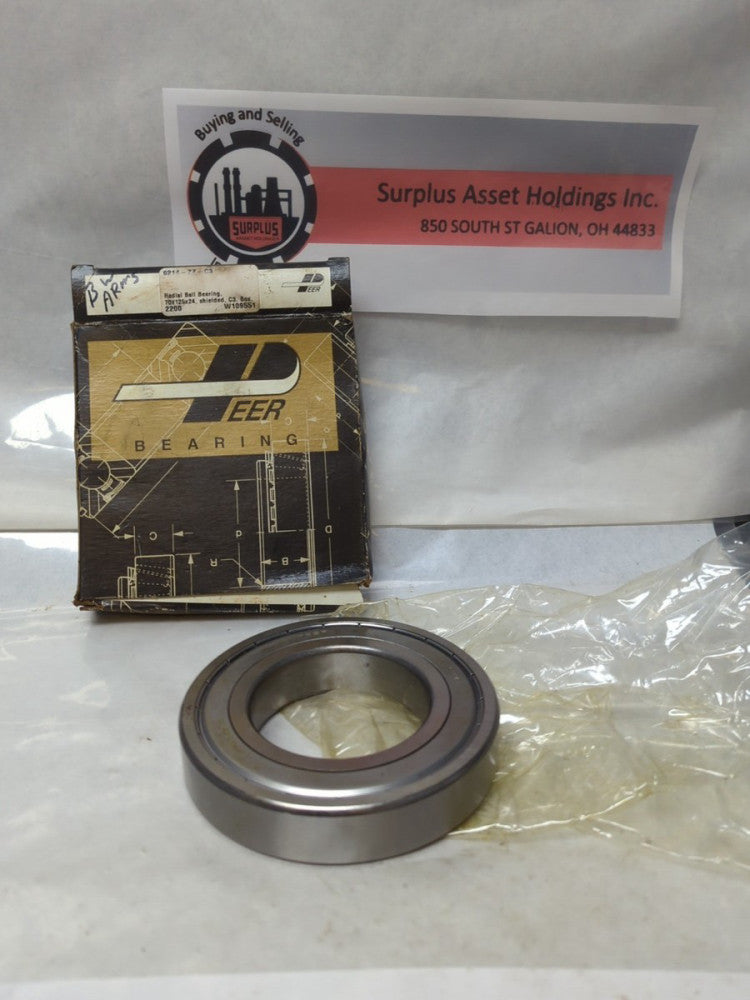 PEER,6214-ZZ-C3,METAL SHIELDED DEEP GROOVE BALL BEARING NOS