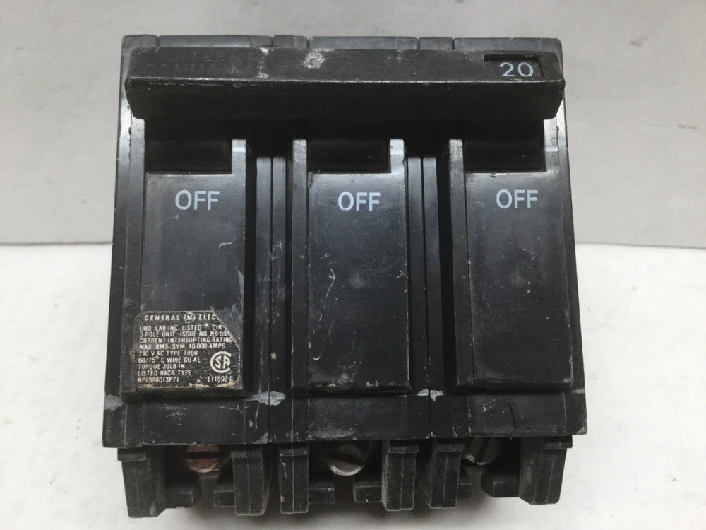 GE HACR TYPE 20 AMP 3 POLE Circuit Breaker 120/240V G314