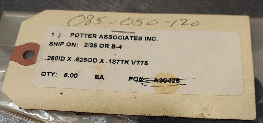 Lot of 5 - STOKES Stem Valve Seal Washer 085-050-120 / 085050120 