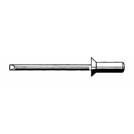 Zoro Select U33620.012.0045 Blind Rivet, Countersunk Head, 1/8 In Dia., 37/64