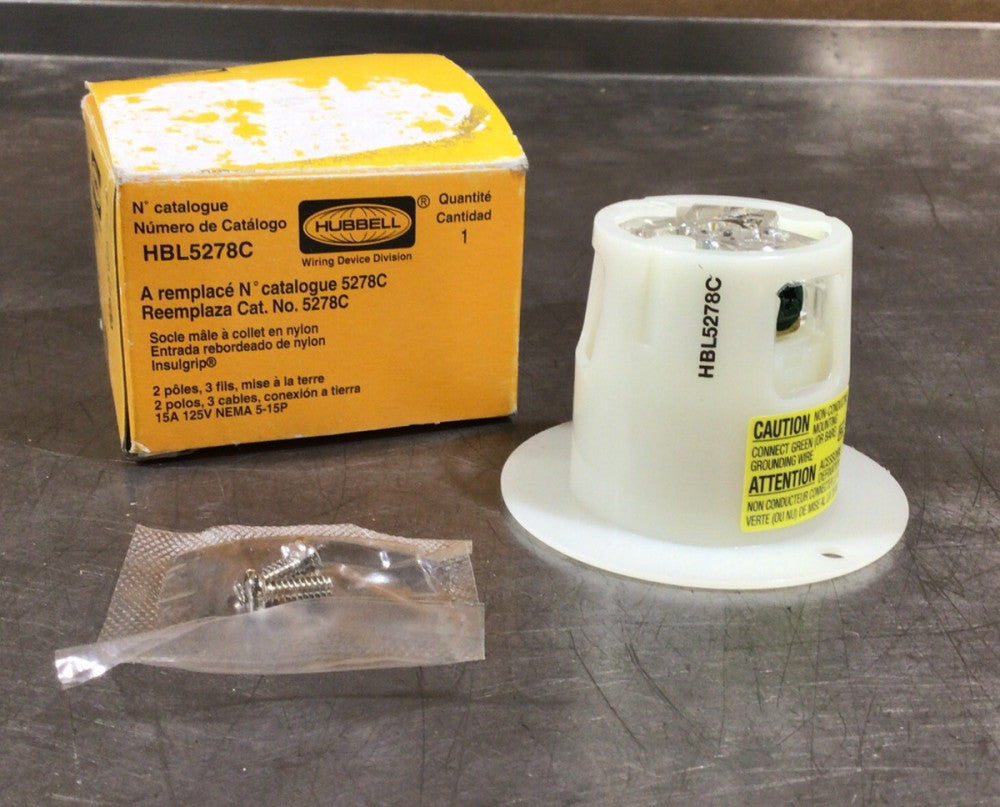 Hubbell Hbl5278c Flanged Inlet, Panel Mount, Inlet Outlet With Box