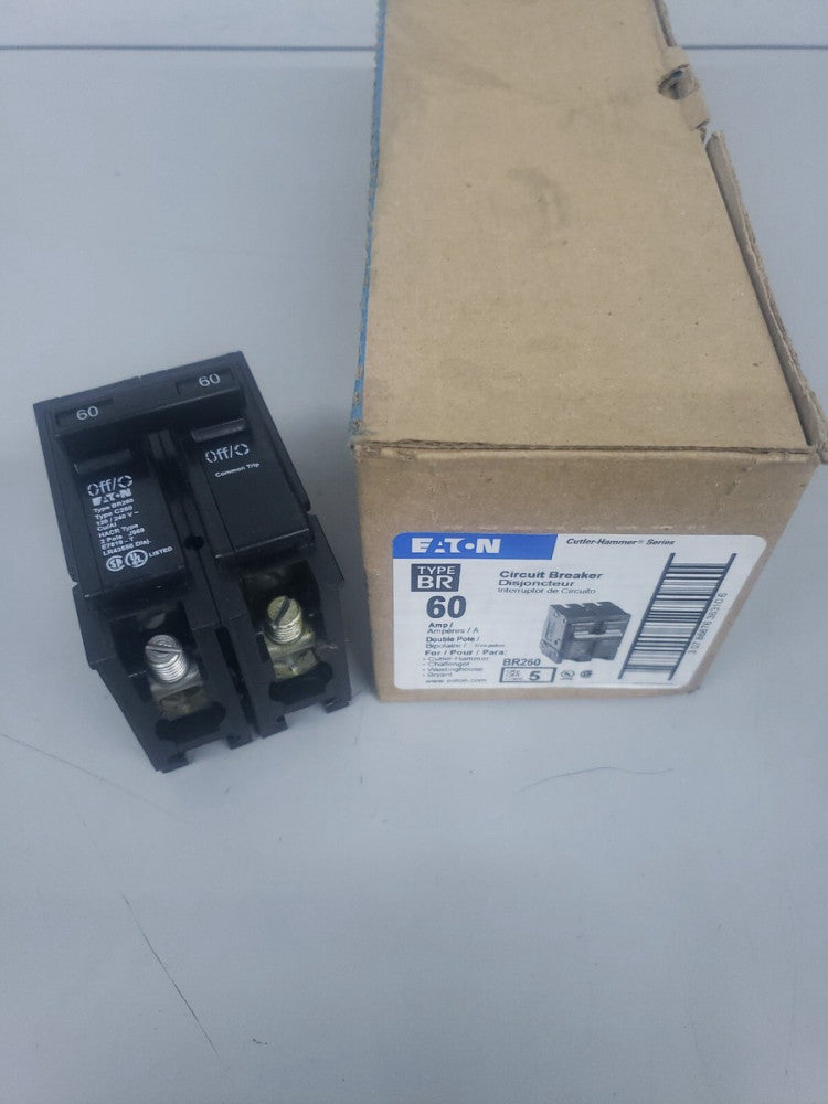 New In Box! Eaton BR 260 60Amp Double Pole Standard Trip Circuit Breaker