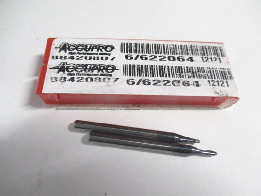 (12184072) 1/16" x 1/8" x 1/8" x 1-1/2" OAL Solid Carbide 2 Flute Ball End Mill 