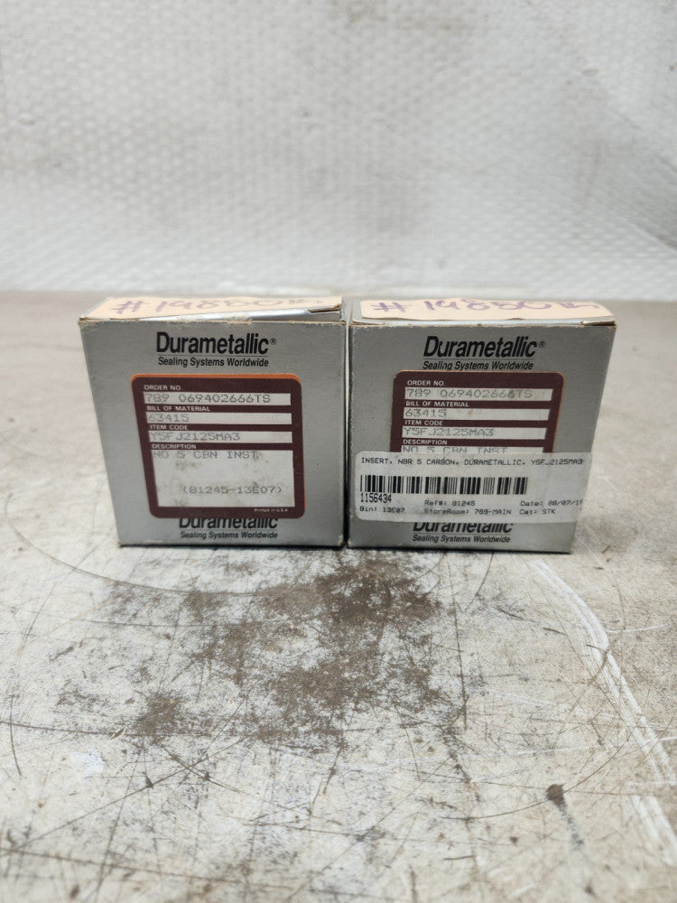 NEW IN BOX LOT OF 2 DURAMETALLIC CARBON INSERT Y5FJ2125MA3