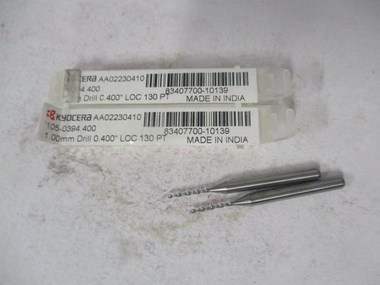 (07319) 1mm x 1/8 x 1-1/2" OAL Regular Spiral Circuit Board Drill Bit - Lot of 2